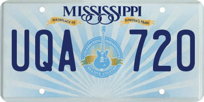 MS license plate UQA720