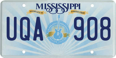 MS license plate UQA908