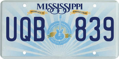 MS license plate UQB839