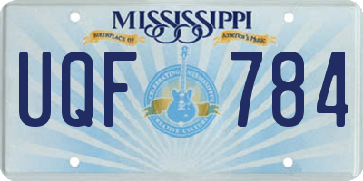 MS license plate UQF784