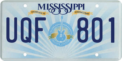 MS license plate UQF801
