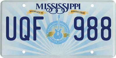 MS license plate UQF988