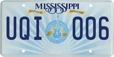 MS license plate UQI006