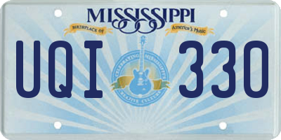 MS license plate UQI330
