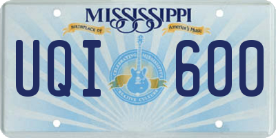 MS license plate UQI600