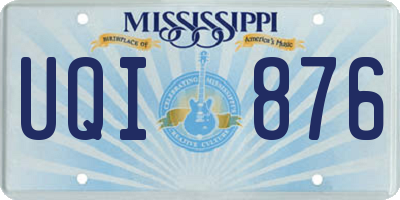 MS license plate UQI876