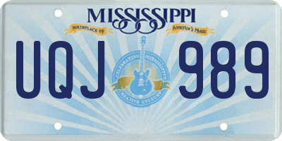 MS license plate UQJ989