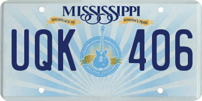 MS license plate UQK406