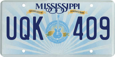 MS license plate UQK409