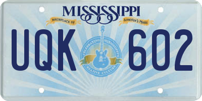 MS license plate UQK602