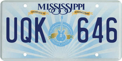 MS license plate UQK646