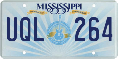 MS license plate UQL264