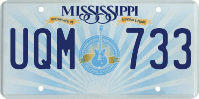 MS license plate UQM733
