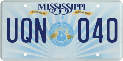 MS license plate UQN040