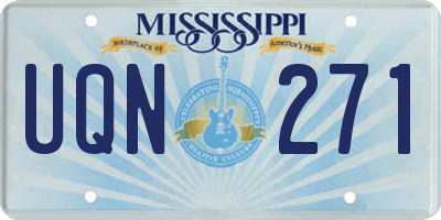 MS license plate UQN271