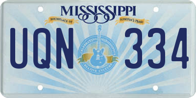 MS license plate UQN334