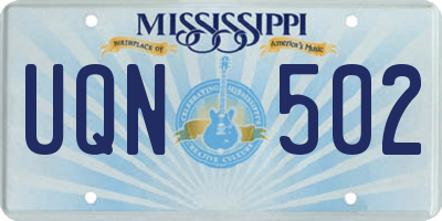MS license plate UQN502