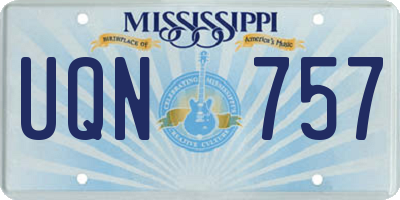 MS license plate UQN757
