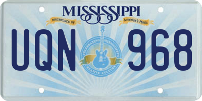 MS license plate UQN968