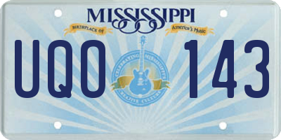 MS license plate UQO143