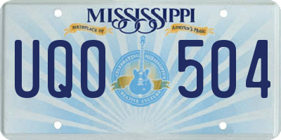 MS license plate UQO504