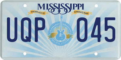 MS license plate UQP045
