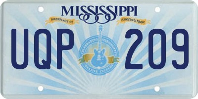 MS license plate UQP209