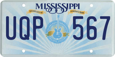 MS license plate UQP567