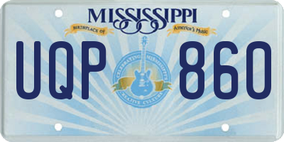 MS license plate UQP860