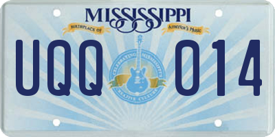 MS license plate UQQ014