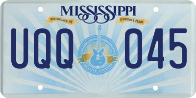 MS license plate UQQ045