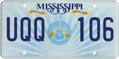 MS license plate UQQ106