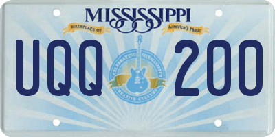 MS license plate UQQ200