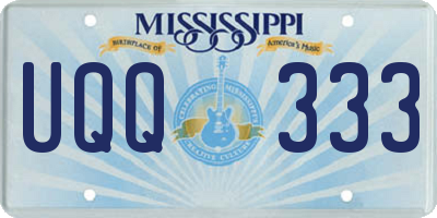 MS license plate UQQ333
