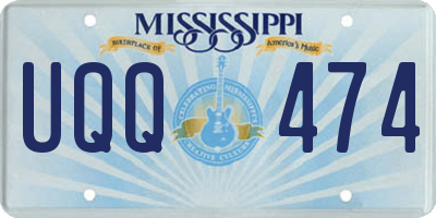 MS license plate UQQ474