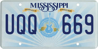 MS license plate UQQ669