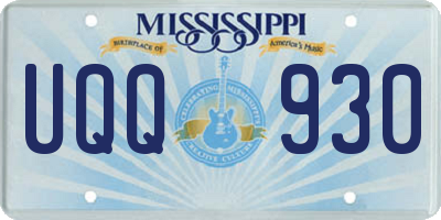 MS license plate UQQ930