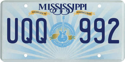 MS license plate UQQ992