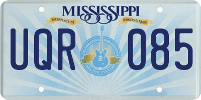 MS license plate UQR085