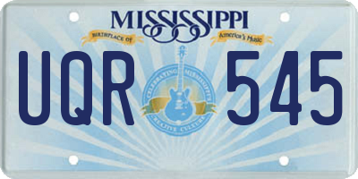 MS license plate UQR545