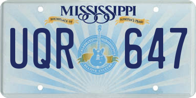 MS license plate UQR647