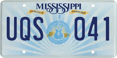 MS license plate UQS041