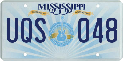 MS license plate UQS048