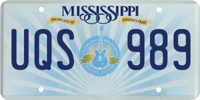 MS license plate UQS989