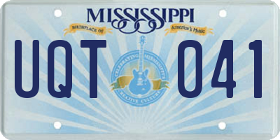 MS license plate UQT041