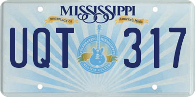 MS license plate UQT317