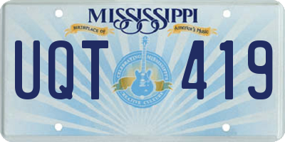 MS license plate UQT419