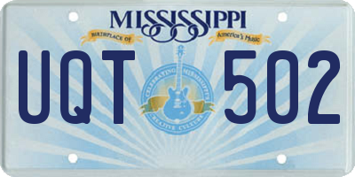 MS license plate UQT502