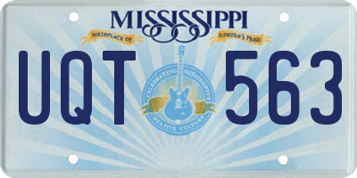 MS license plate UQT563