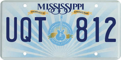 MS license plate UQT812